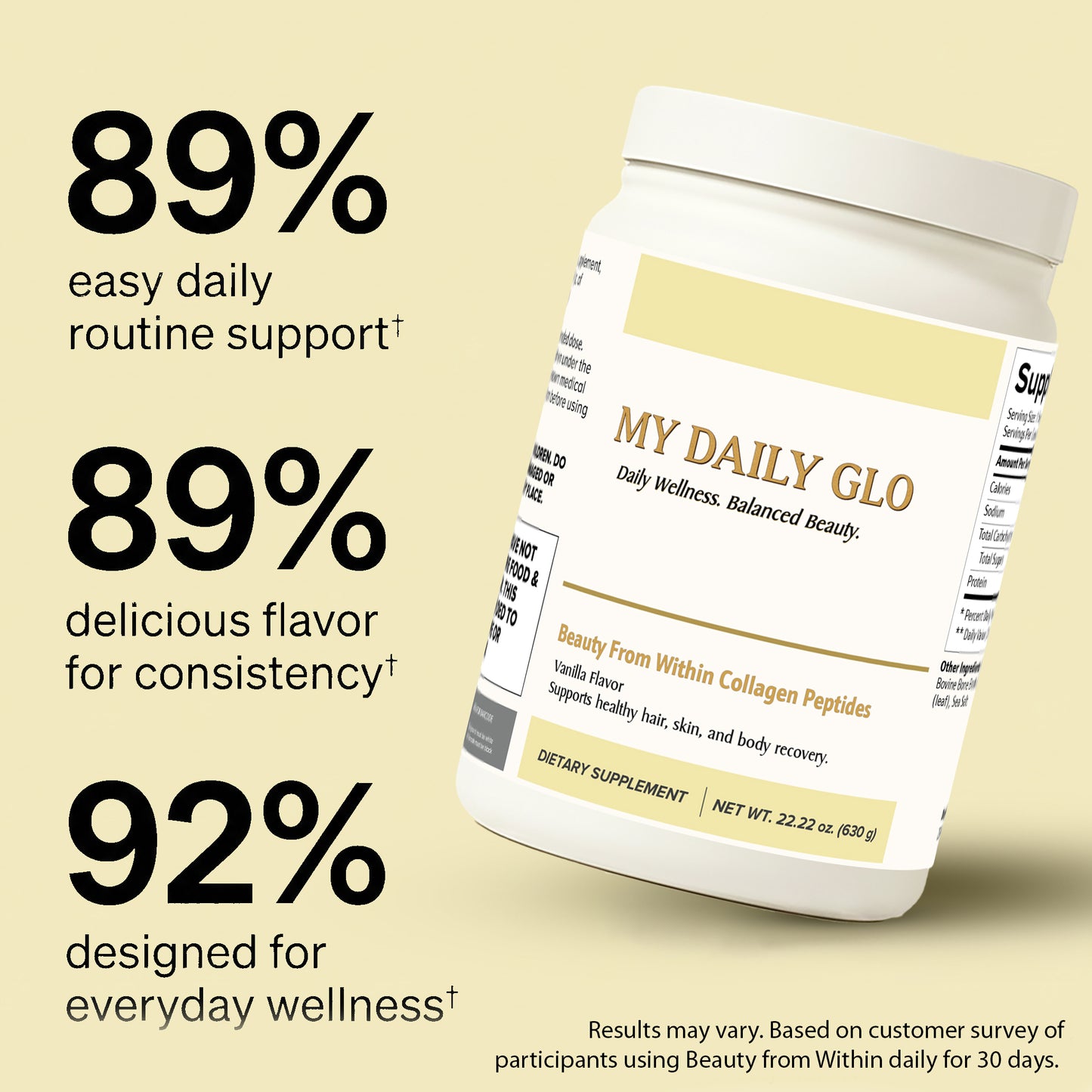 Beauty From Within Collagen Peptides | Vanilla Flavor